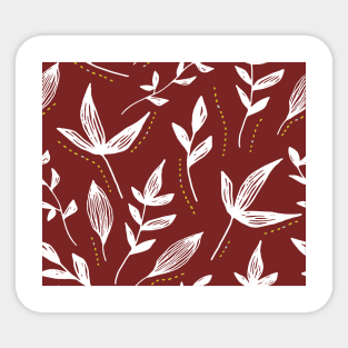 Floral Burgundy Pattern Sticker